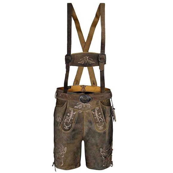 Men’s Lederhosen Costume Oktoberfest Bavarian German Outfit Traditional Brown - Picture 6 of 8